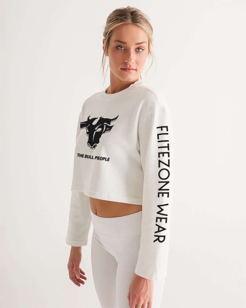 the white  bull women's cropped sweatshirt
