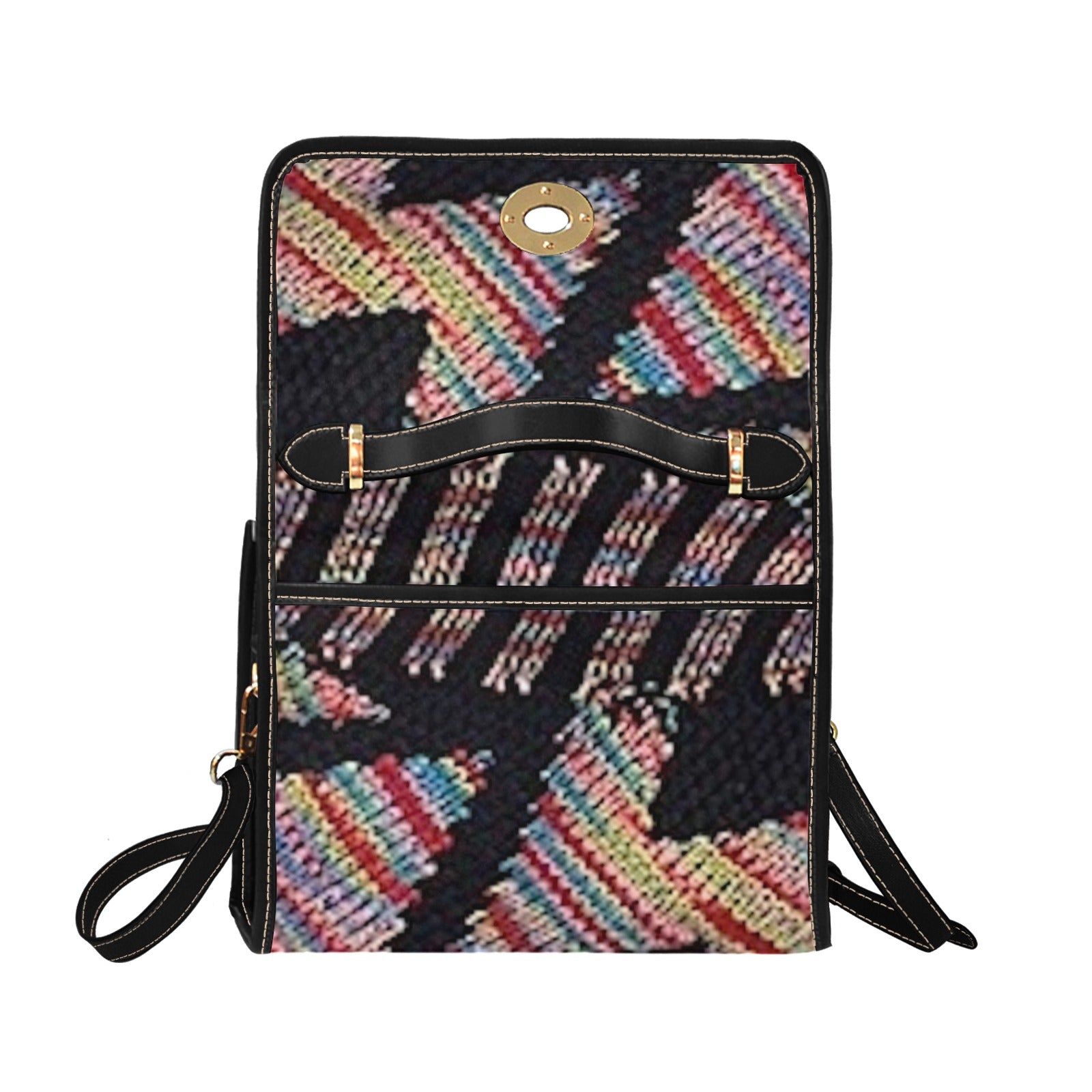 fz hippy handbag all over print canvas bag (model 1641)(black)
