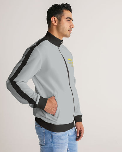 flying grey men's stripe-sleeve track jacket
