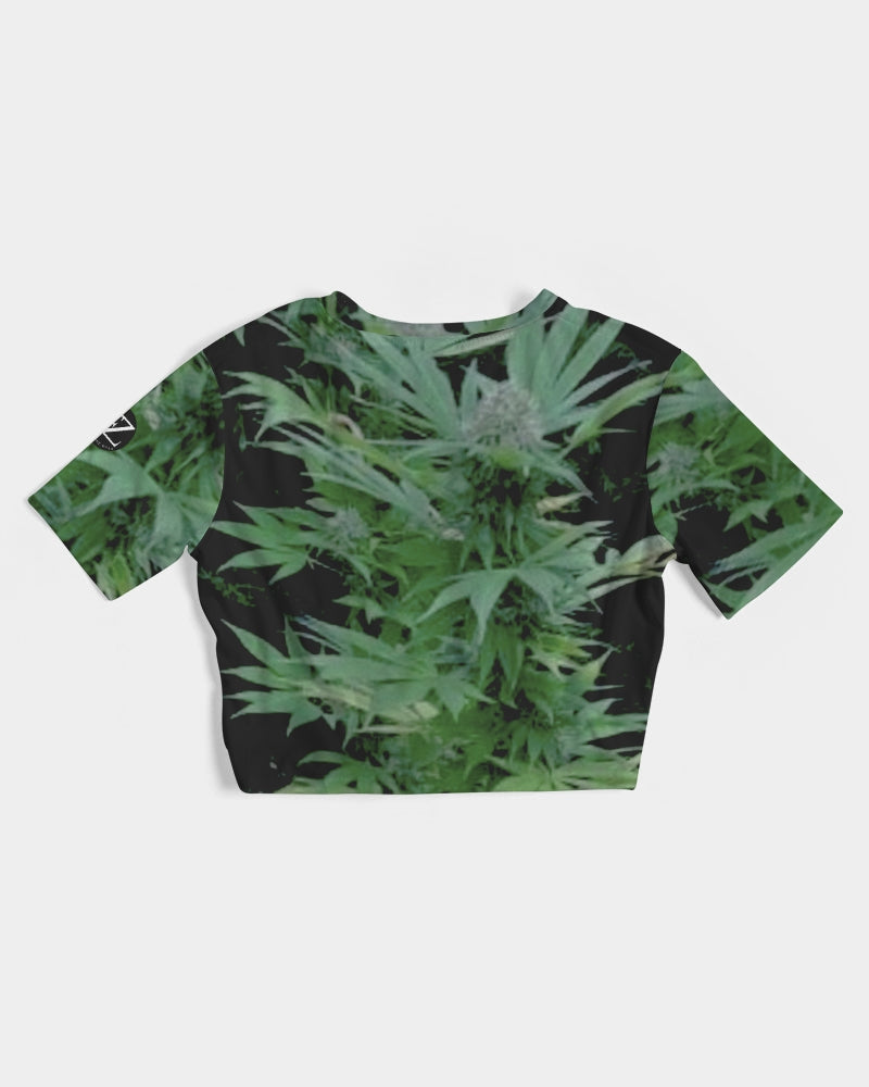 the bud - darker shade women's twist-front cropped tee