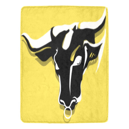 fz blanket bull (l) one size / fz bull blanket - yellow ultra-soft micro fleece blanket 60" x 80"(made in usa)