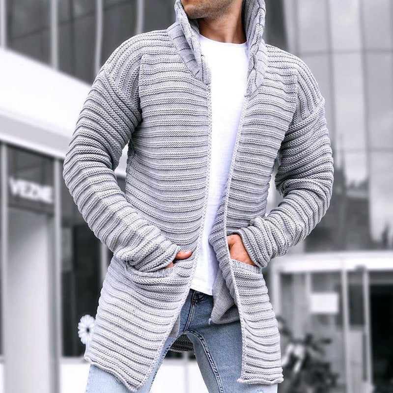 FZ Men's turtleneck long sleeve knitted sweater cardigan