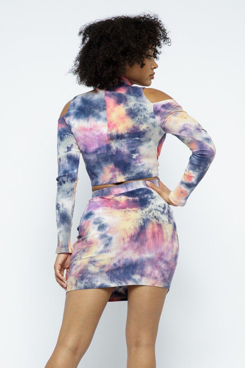 fz women's tie dye skirt suit