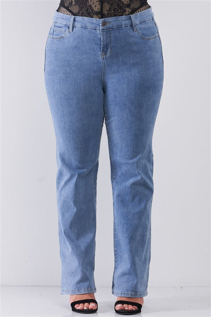 fz women's plus size denim low-rise jeans