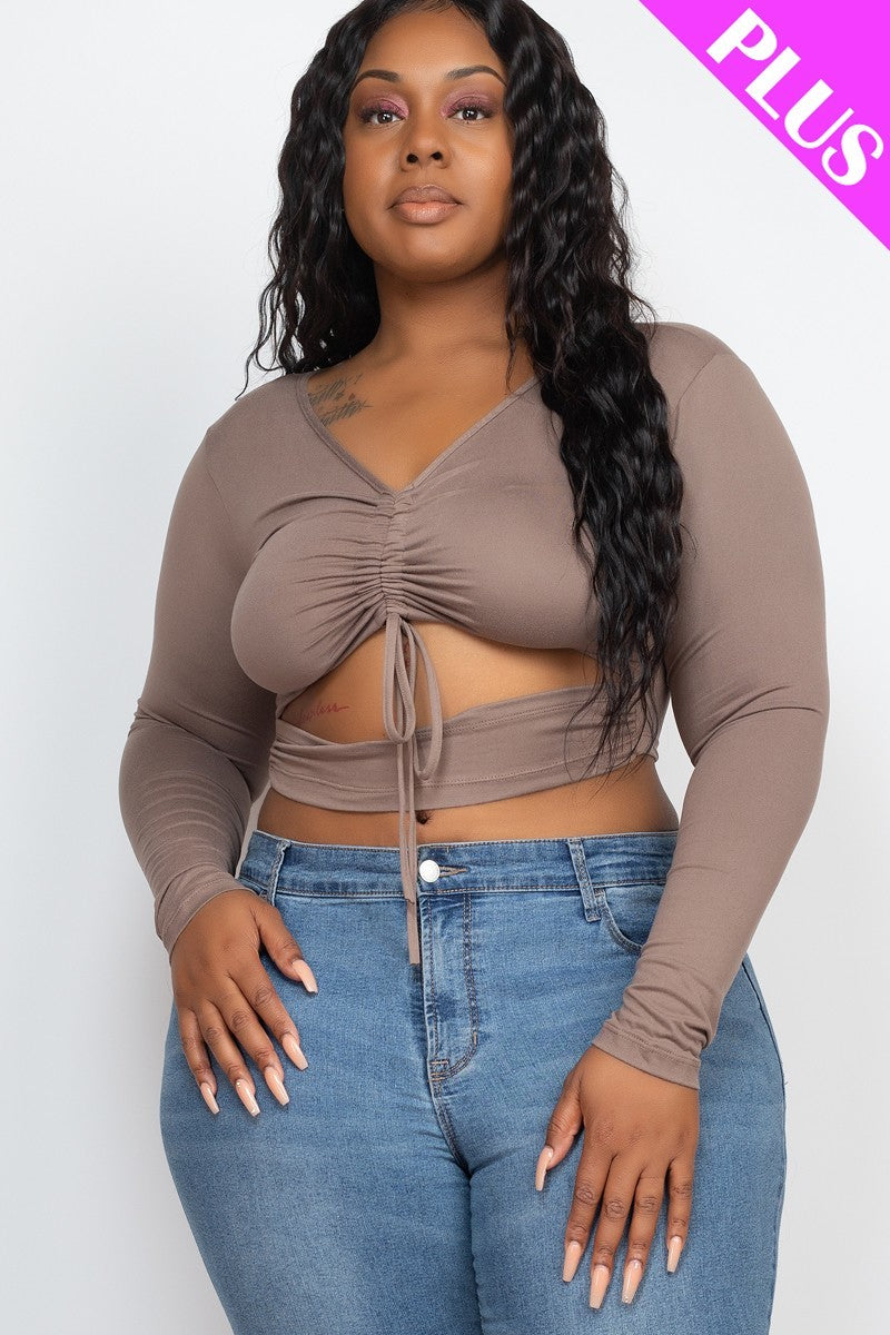 fz women's plus size cutout crop top