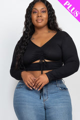 fz women's plus size cutout crop top