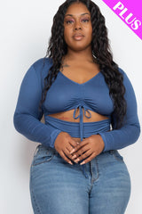 fz women's plus size cutout crop top