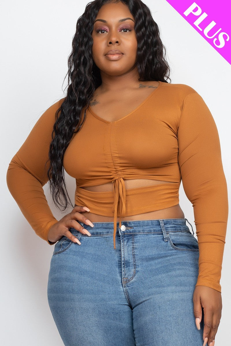 fz women's plus size cutout crop top