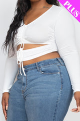 fz women's plus size cutout crop top