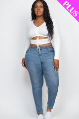 fz women's plus size cutout crop top