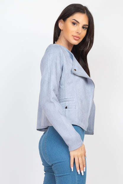 fz women's cropped suede jacket