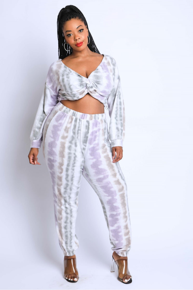 fz women's plus size tie die off shoulder suit