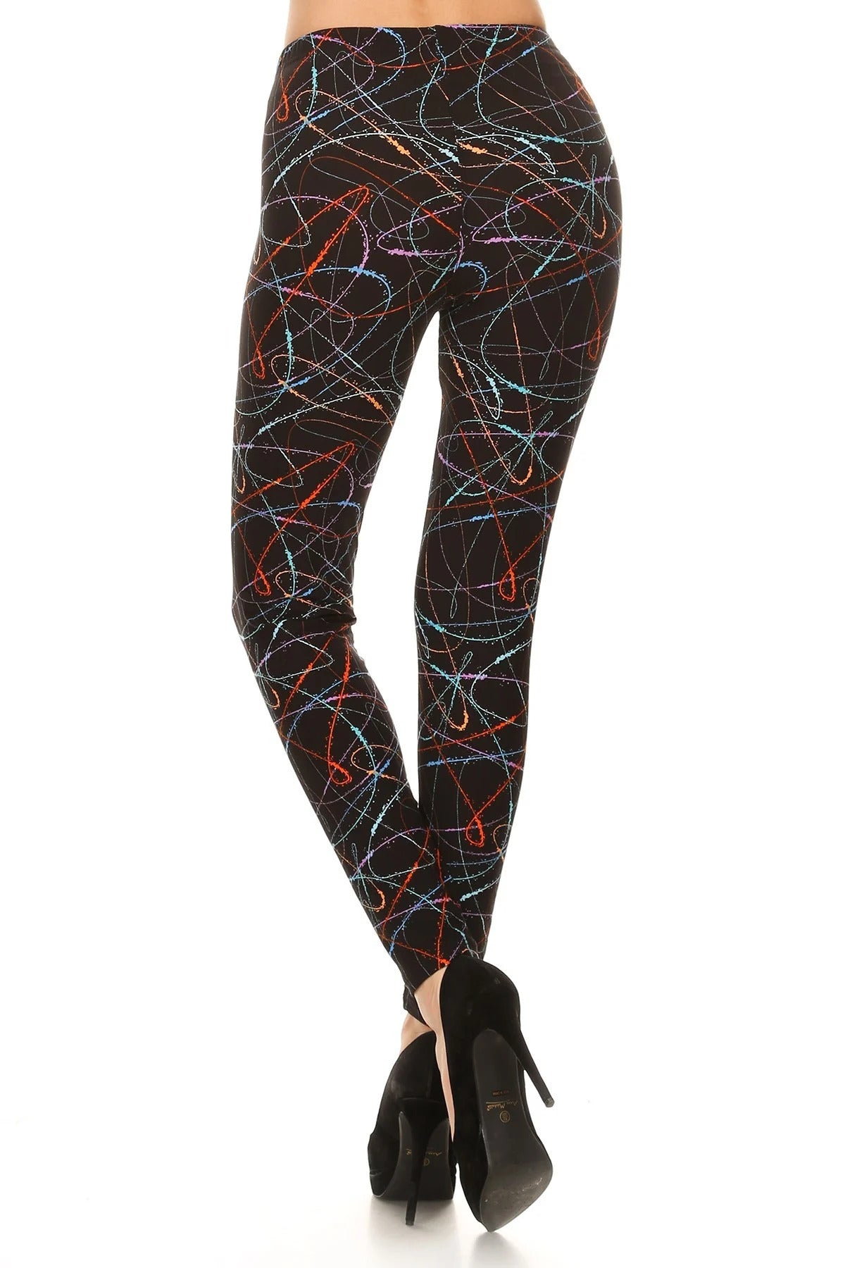 FZ Women's Multicolored Scribble Print, High Waisted Leggings