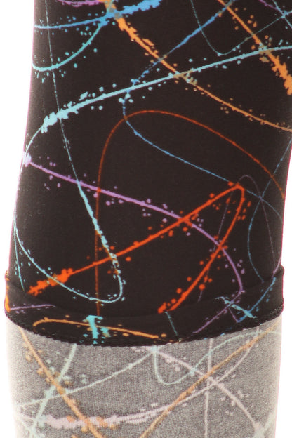 FZ Women's Multicolored Scribble Print, High Waisted Leggings