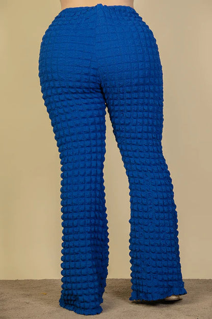 FZ Women's Plus Size Bubble Fabric Flare Pants