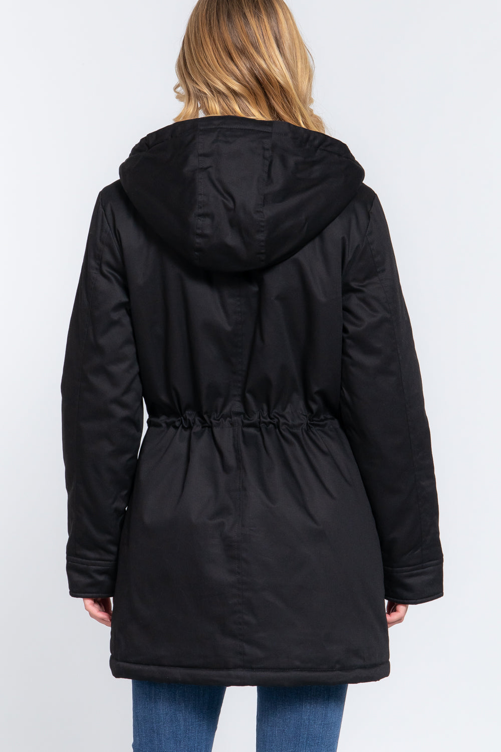 FZ Women's Fleece Lined Fur Hoodie Utility Jacket