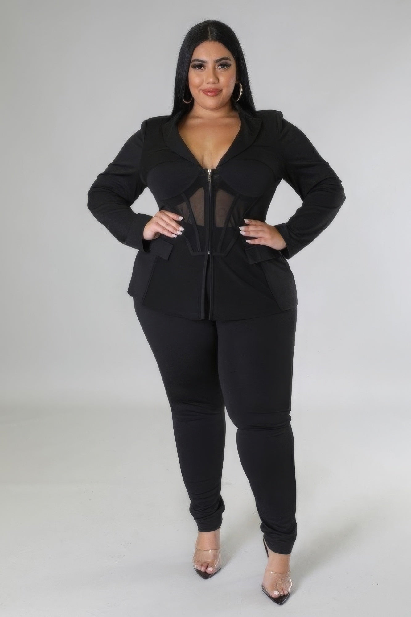 FZ Women's Plus Size Two Piece Pants Suit