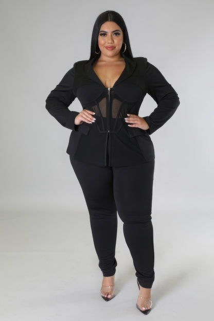 FZ Women's Plus Size Two Piece Pants Suit