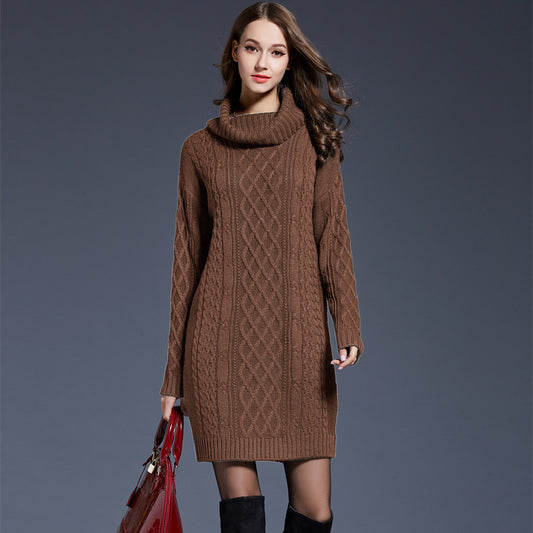 FZ Women's turtleneck loose sweater dress - FZwear