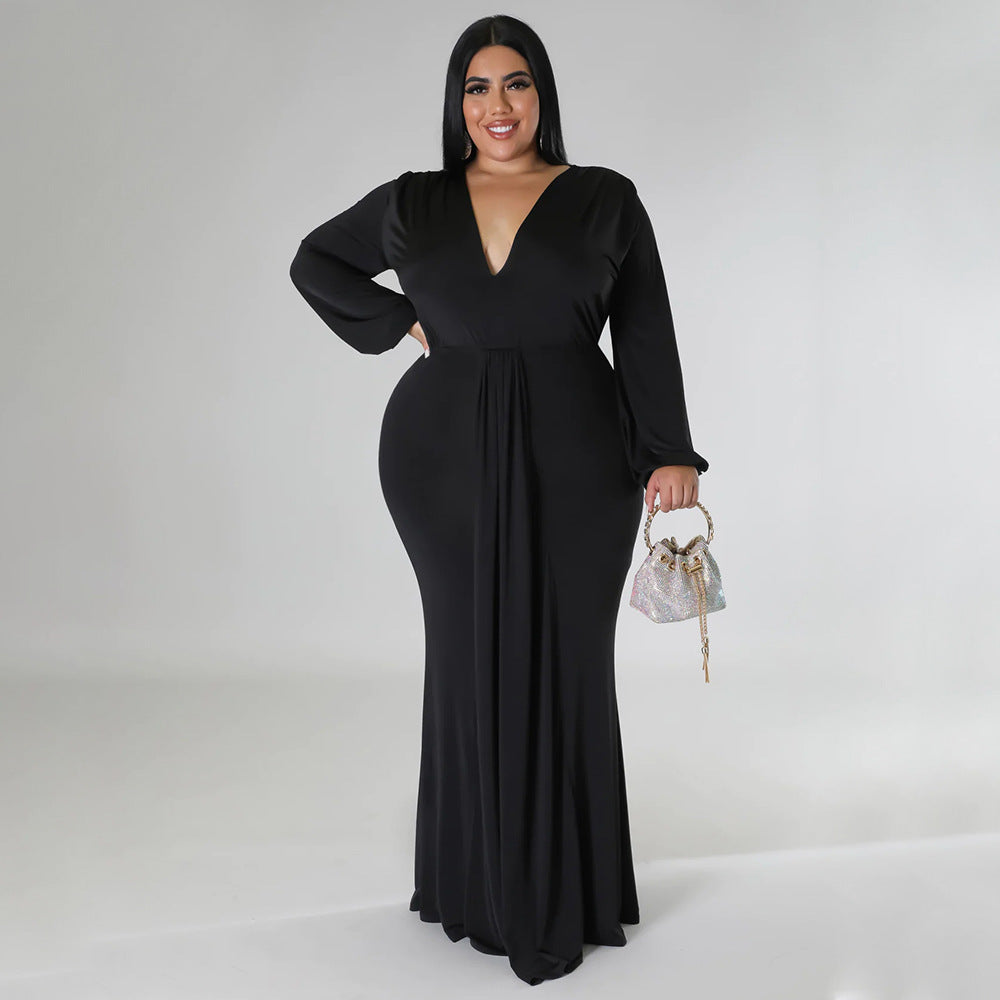 FZ Women's Plus Size Sexy Nightclub Dress