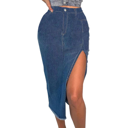 FZ Women's Hips Stretch Denim Long Skirts