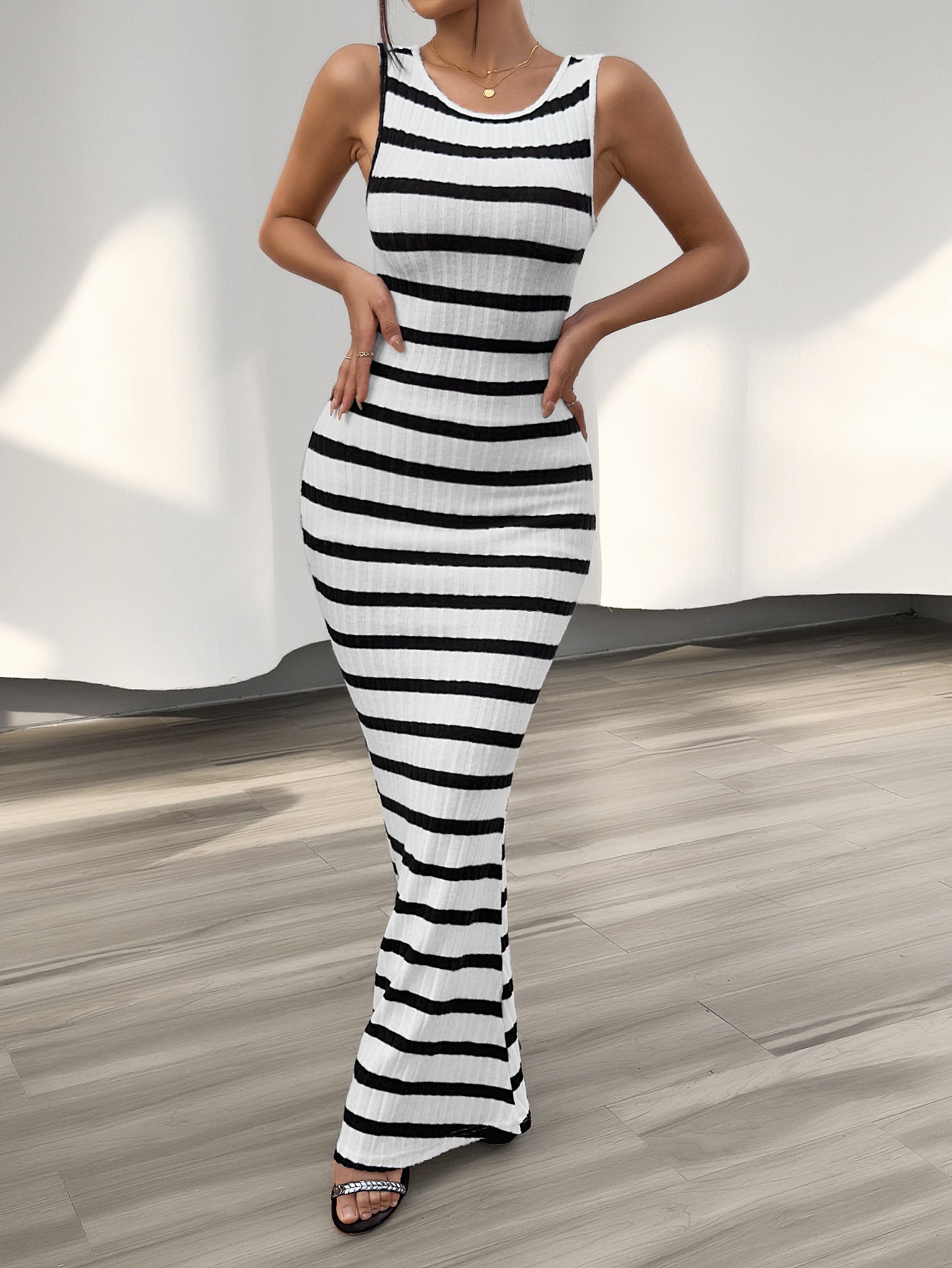 FZ Women's Slim Striped Sleeveless Sun Dress - FZwear