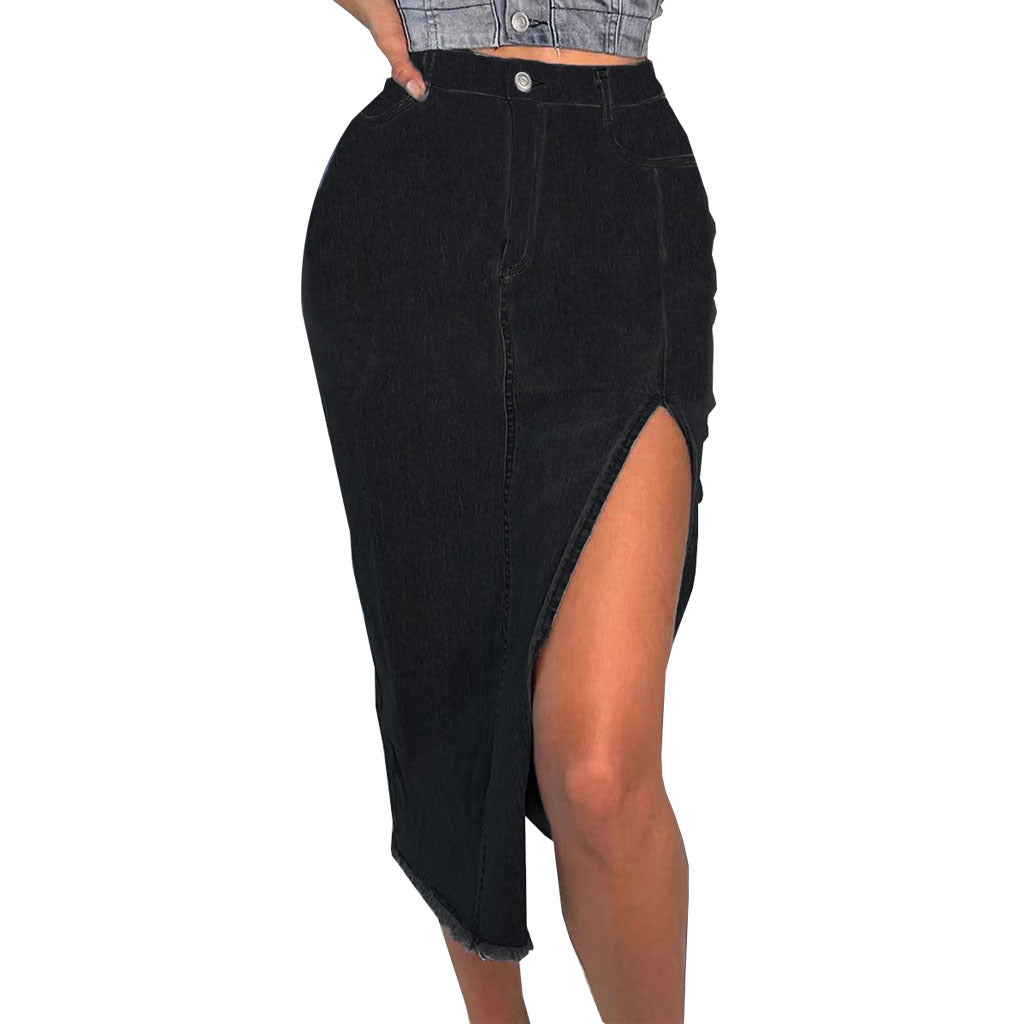 FZ Women's Hips Stretch Denim Long Skirts - FZwear