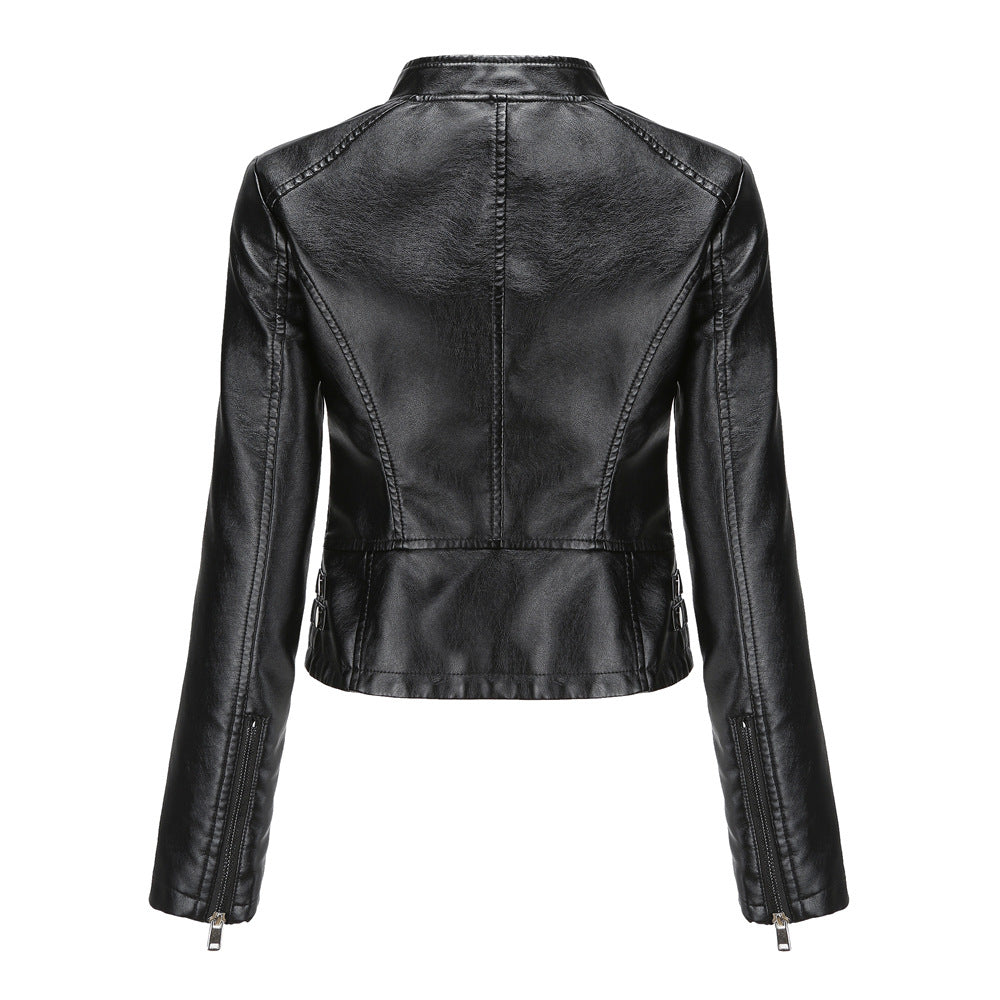 FZ Women's Rivets Leather Long Sleeve Fashion Jacket - FZwear