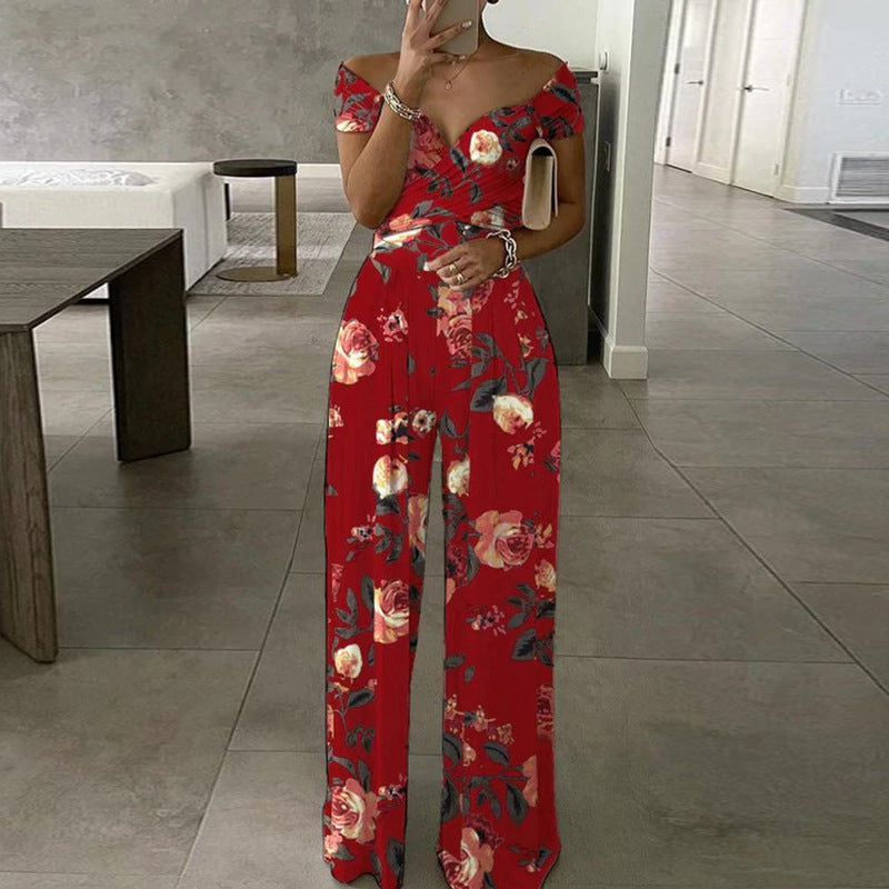 FZ Women off Shoulder Printed Waist Jumpsuit - FZwear
