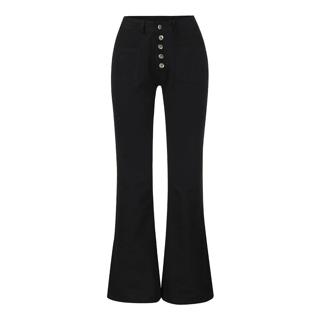 port bell bottom pants high elastic women jeans