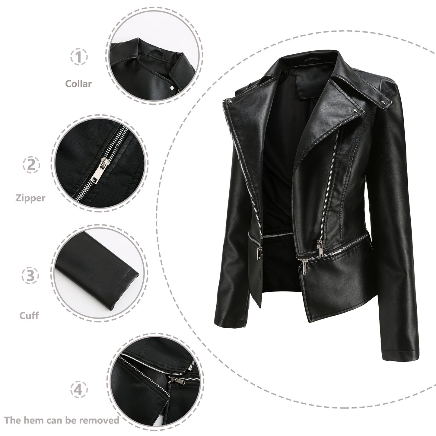 FZ Women's Leather Fashion Casual Jacket - FZwear