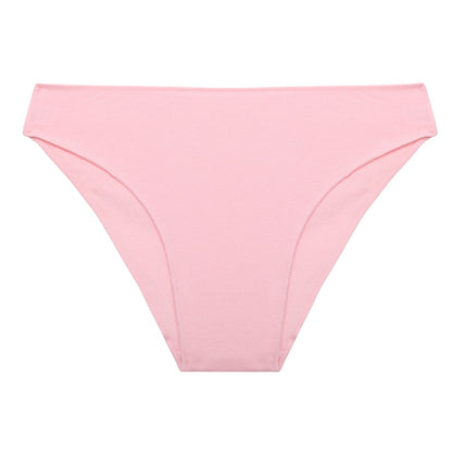 women briefs basic solid color cotton underwear high slit comfortable t-back
