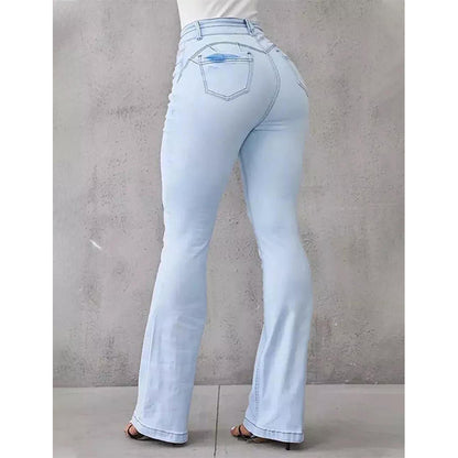 FZ Women's Hip Raise High Waist Slim Flared Denim Pants - FZwear