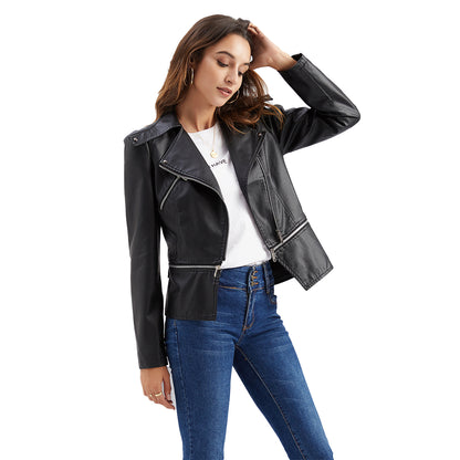 women clothing  size new leather coat women detachable hem spring autumn coat women fashion casual jacket