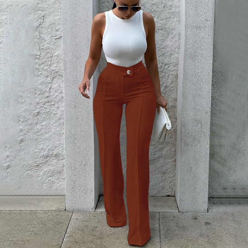 women casual pants autumn office bootcut pants all matching fashionable wide leg pants