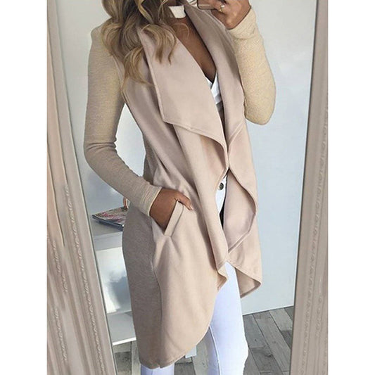 women's solid color slim fit lapel jacket