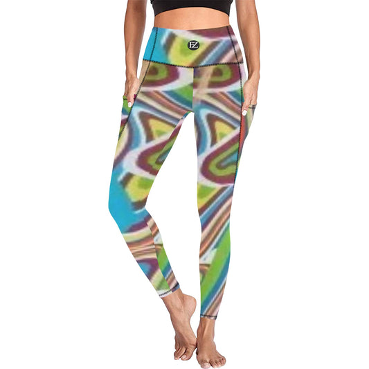 fz women's leggings 7 all over print high waist leggings with pockets (modell56)