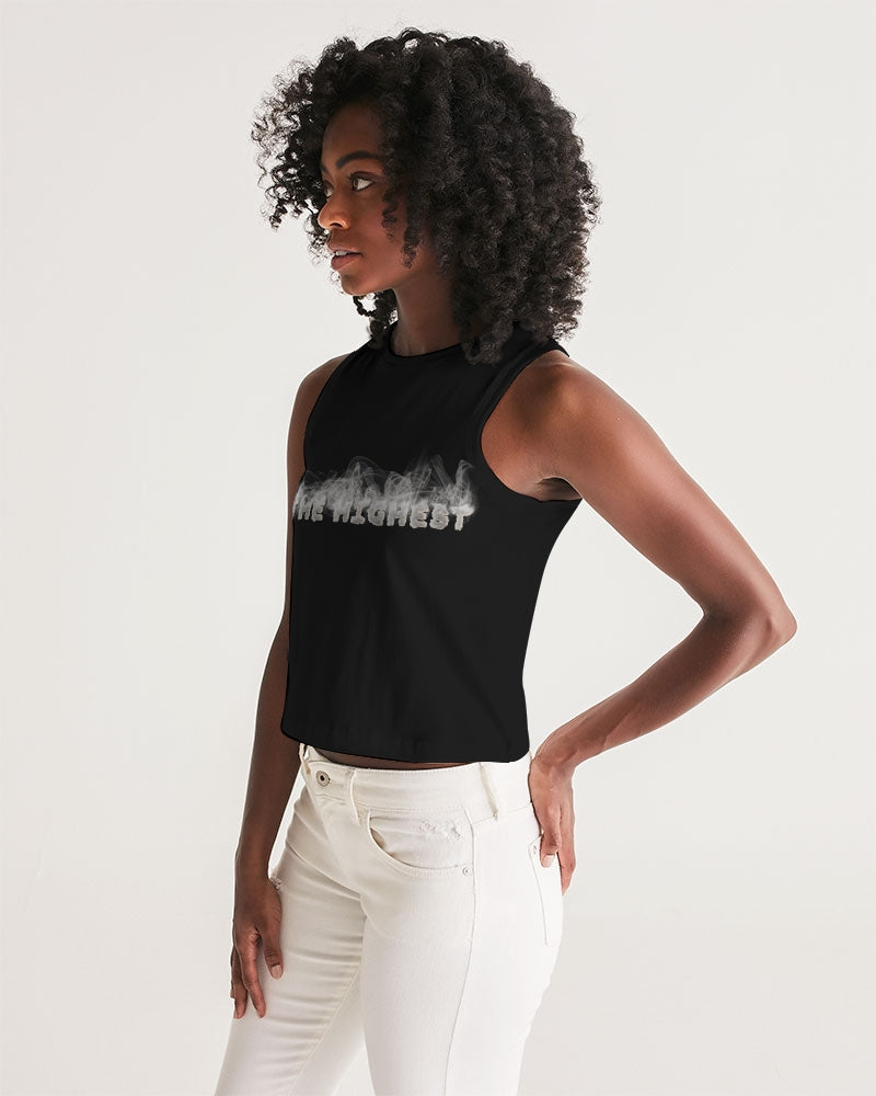 smokin black women's cropped tank