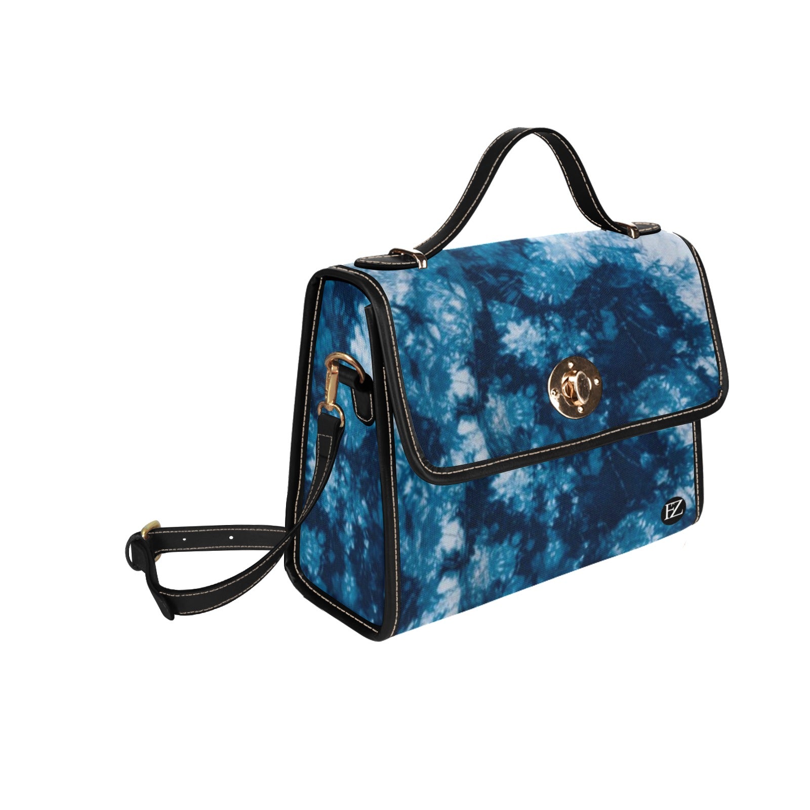 fz tye handbag all over print canvas bag (model 1641)(black)