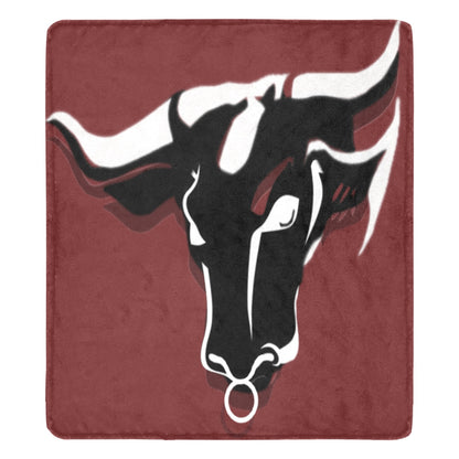 fz blanket bull (xl) one size / fz blanket - burgundy ultra-soft micro fleece blanket 70"x80"