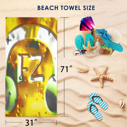 fz beach towel abstract 5 beach towel 31"x71"(two sides with different printing)