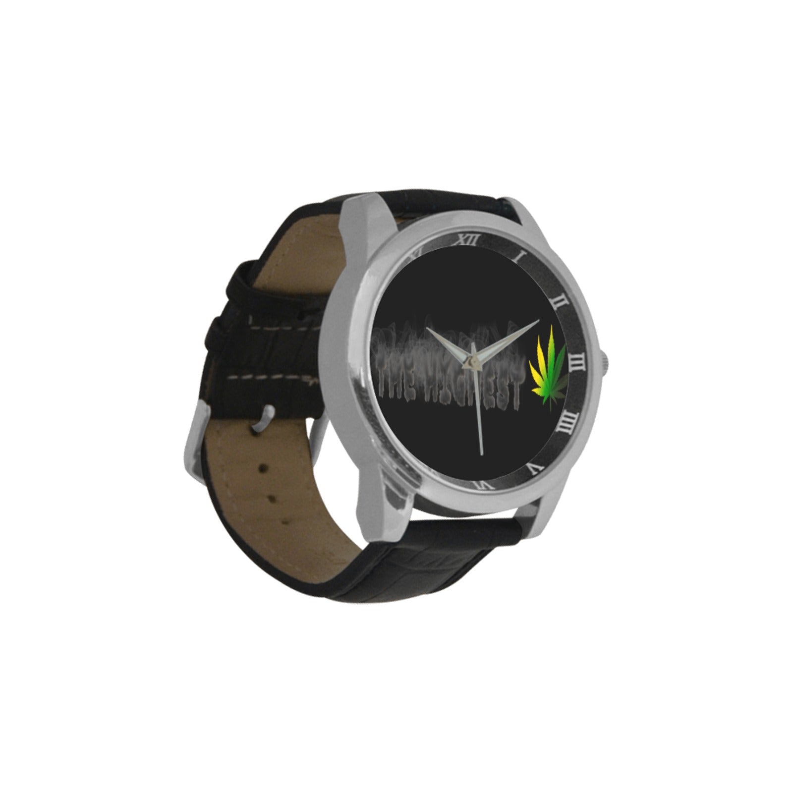 fz men's watch men's leather strap large dial watch (model 213)