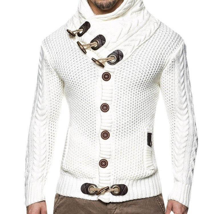 FZ men's knitted jacket turtleneck button sweater - FZwear