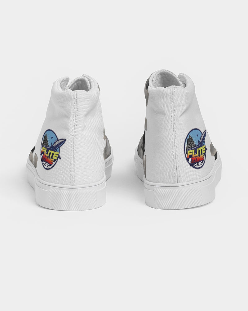 clean stamp men's hightop canvas shoe