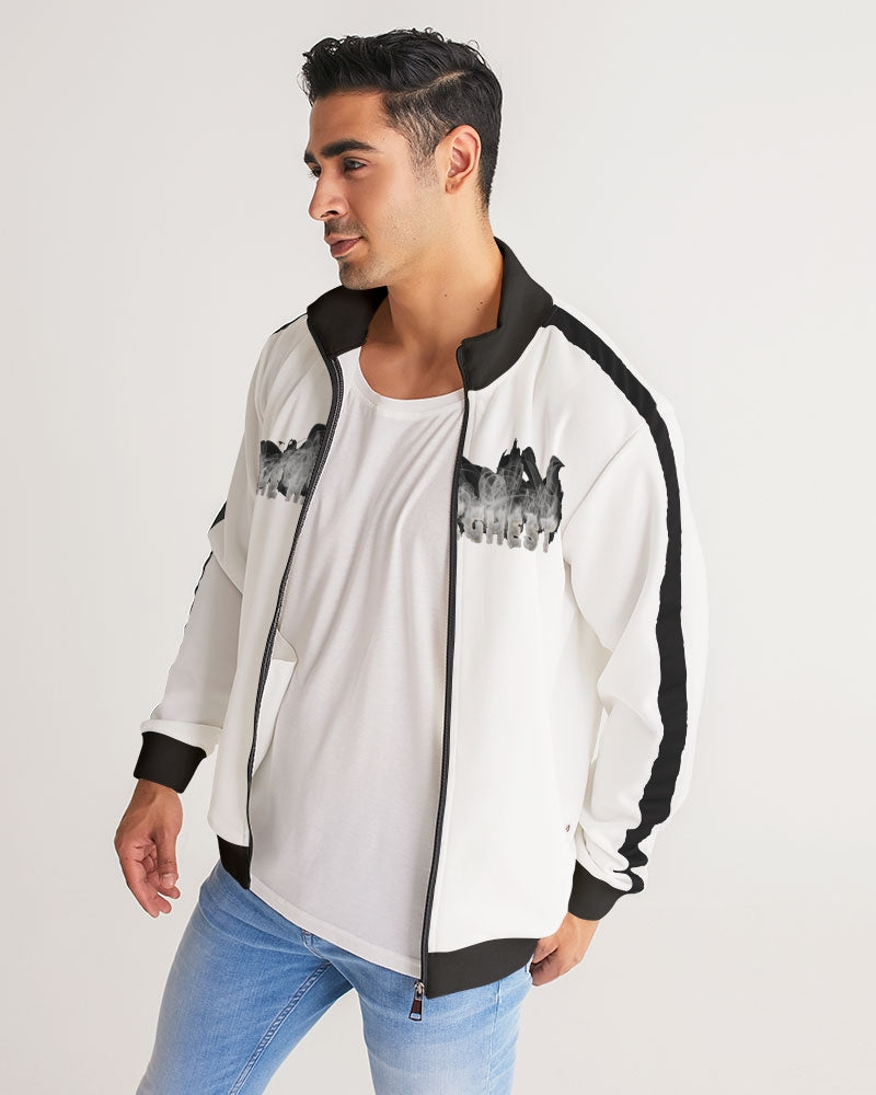 clean stamp men's stripe-sleeve track jacket