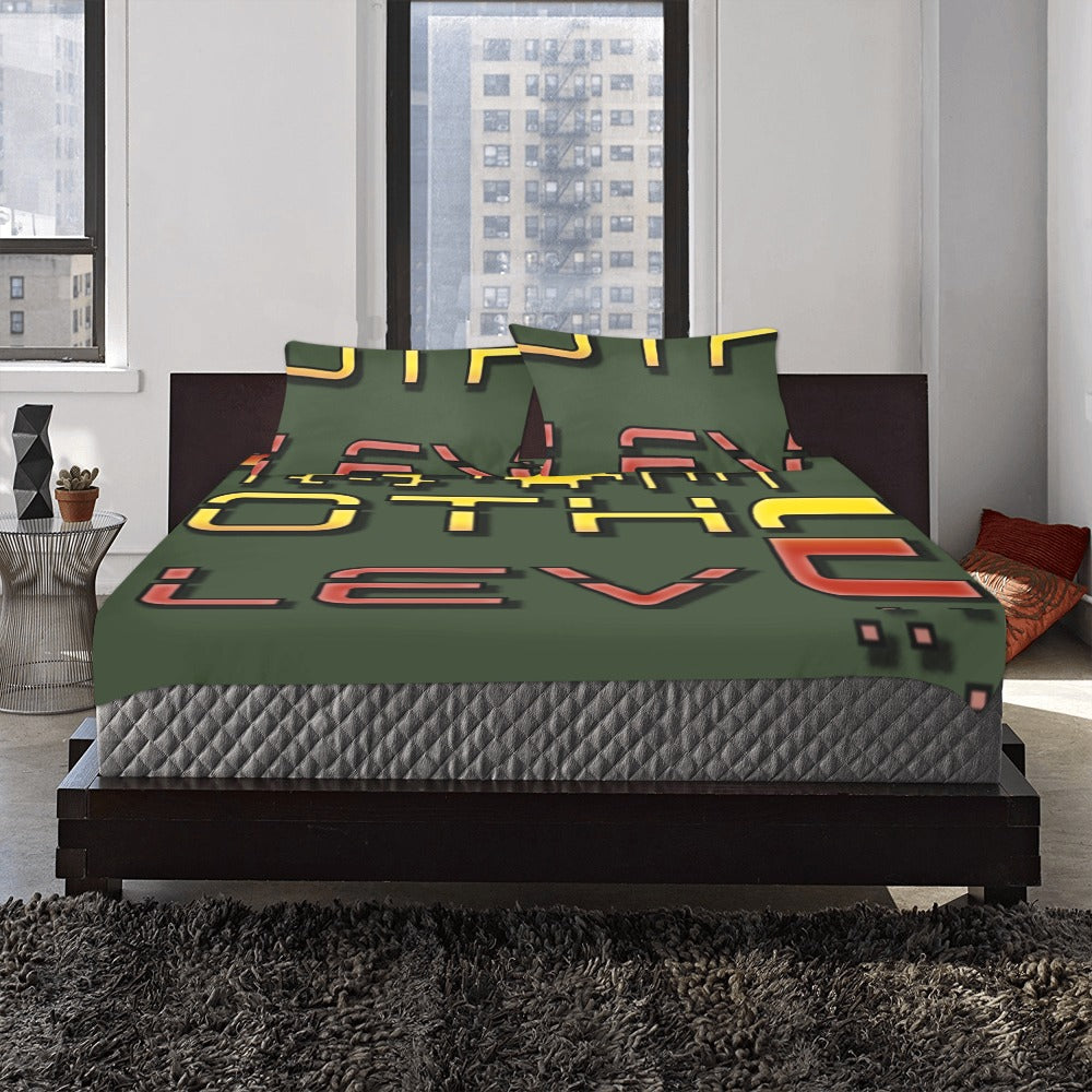 fz bedding set one size / fz bedding - army green 3-piece bedding set (1 duvet cover 86"x70"; 2 pillowcases 20"x30")(one side)