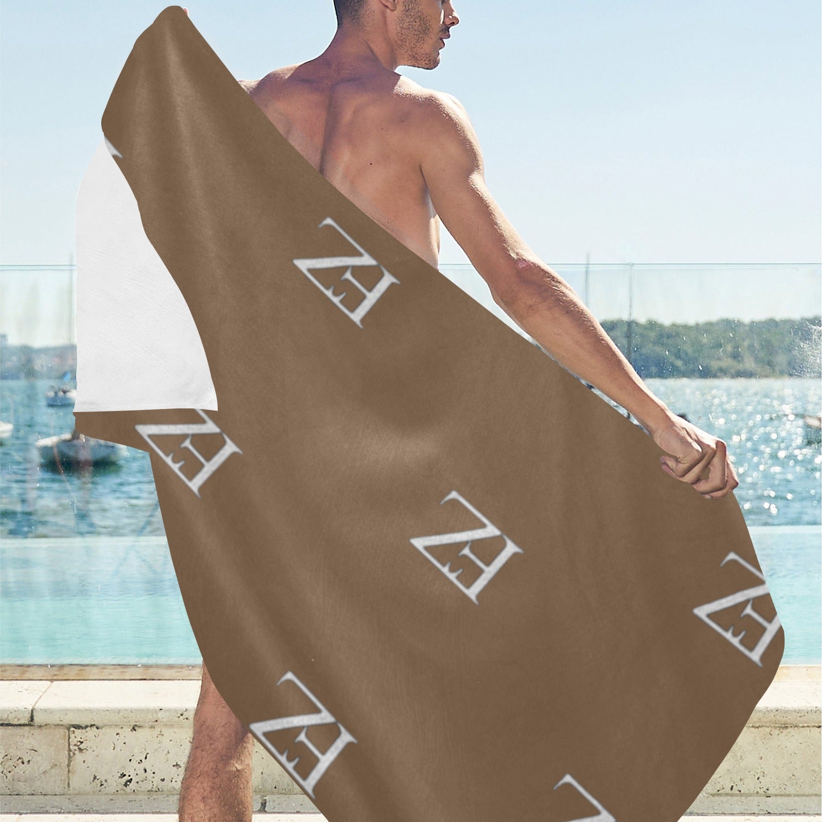 fz beach towel - brown beach towel 32"x 71"(made in queen)