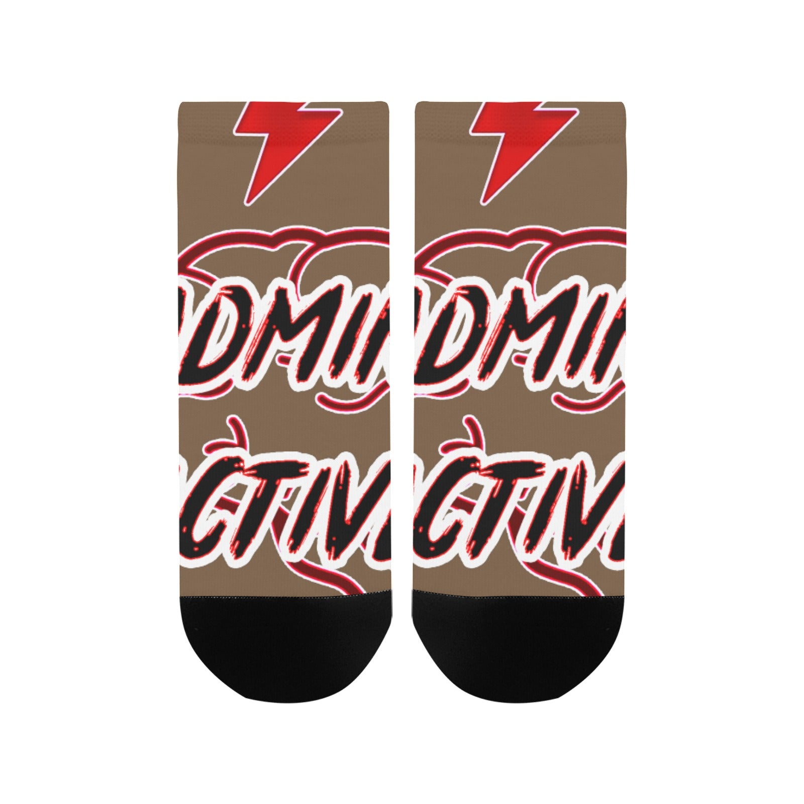 fz women's mind ankle socks one size / fz mind socks - brown women's ankle socks