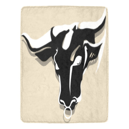 fz blanket bull (l) one size / fz bull blanket - beige ultra-soft micro fleece blanket 60" x 80"(made in usa)