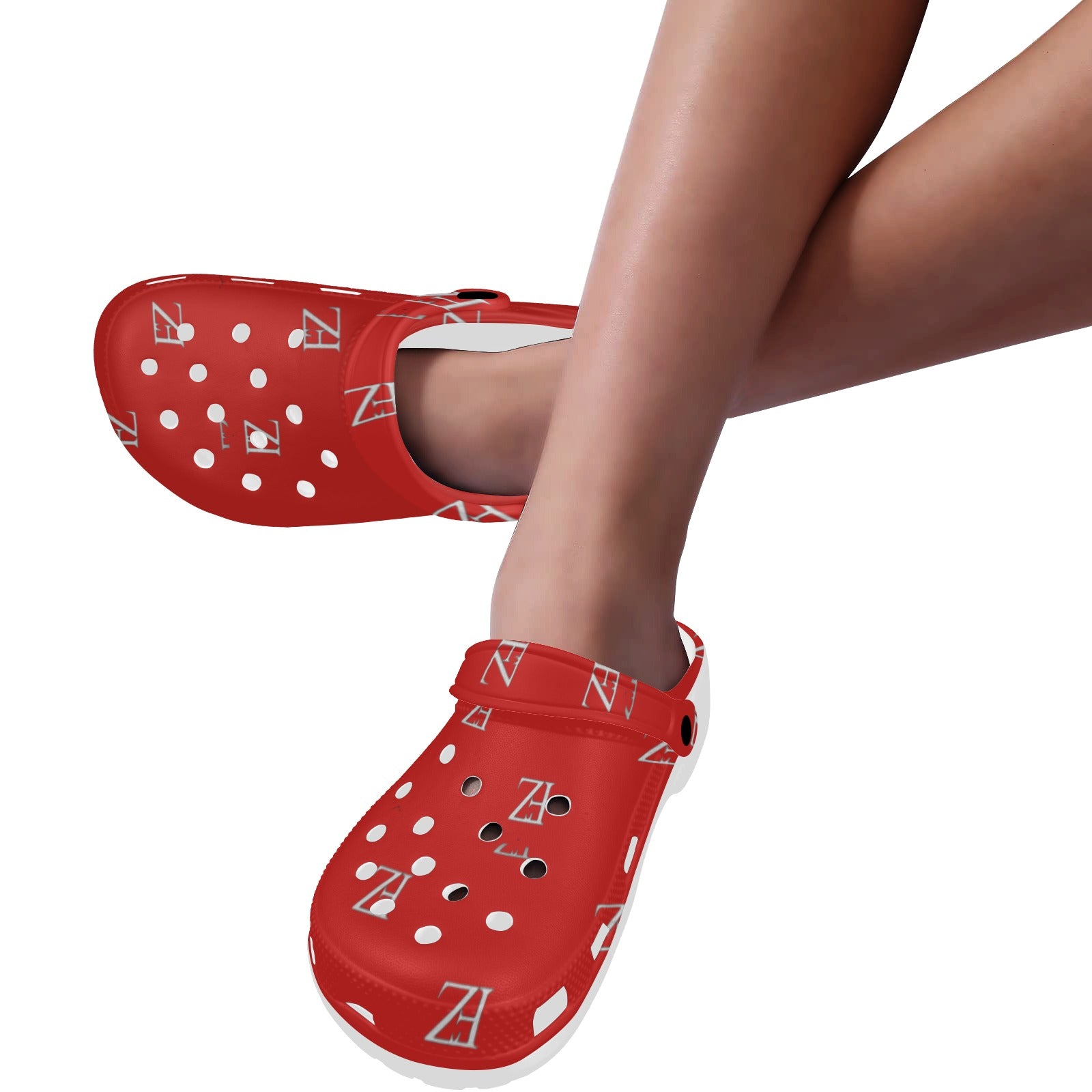 fz unisex sandals - red custom print adults clogs